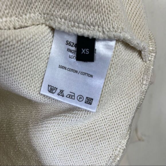 JOSEPH Runway Off White Loop Back Front Knot Raglan Crewneck Sweatshirt Sweater - Picture 11 of 15